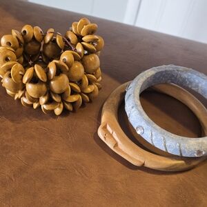 Wooden and Stone Bracelet Set